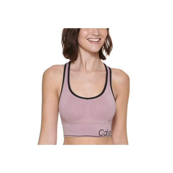 Calvin Klein Women S Medium Impact Racerback Sports Bra Brown Size X-Small Size - Picture 1 of 3